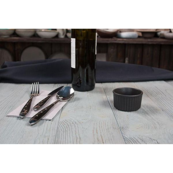 Соусник  90 мл d 7 см h4 см круглый фарфор Рамекин Black Raw Stellar P.L. Proff Cuisine [12]