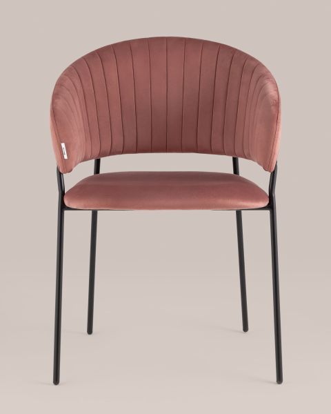Стул Бруно велюр пыльно-розовый