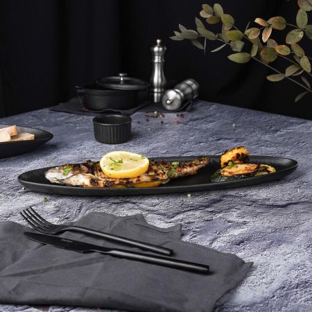Блюдо овальное 40*11,5 см h2,4 см Smooth Black Raw Stellar P.L. Proff Cuisine [4]