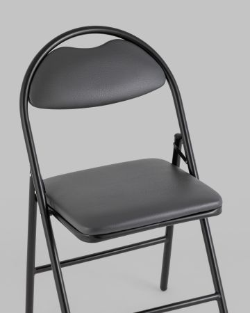 Стул складной Hagen экокожа серый каркас черный