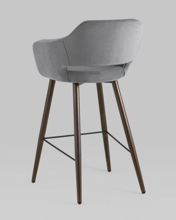 Стул барный Саймон велюр тёмно-серый