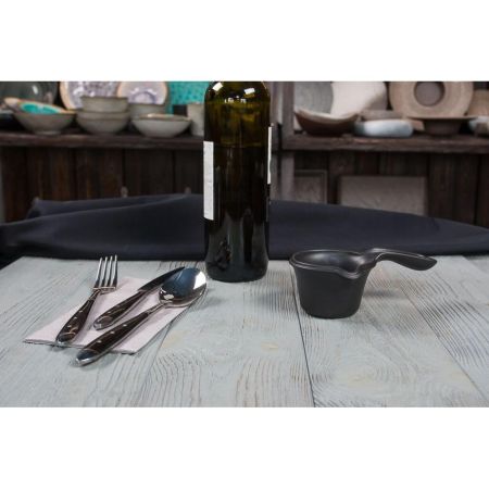 Соусник 100 мл d 7 см h5 см с ручкой Smooth Black Raw Stellar P.L. Proff Cuisine [6]