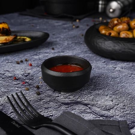 Соусник 50 мл d 6,7 см h3,4 см круглый Smooth Black Raw Stellar P.L. Proff Cuisine [10]