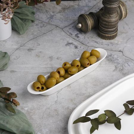 Блюдо овальное 20,5*3,5 см h2,8 см для оливок белое фарфор P.L. Proff Cuisine [6]