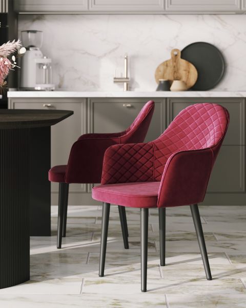 Стул Венера диамант велюр бордовый