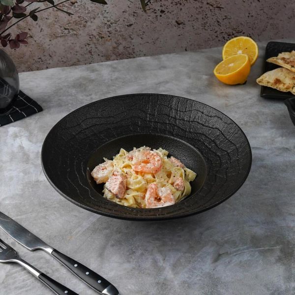 Тарелка глубокая 380 мл d 25 см h7,8 см для пасты, для супа Black Raw Wood P.L. Proff Cuisine [3]