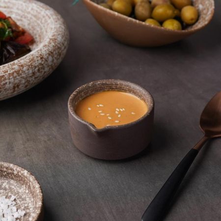 Соусник  60 мл d 7,4 см h3,7 см круглый с носиком фарфор Brown Untouched Taiga P.L. [1]