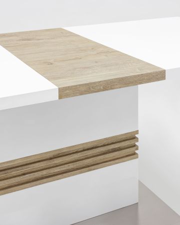 Стол обеденный Тампа раскладной 160-200*90 глянцевый белый