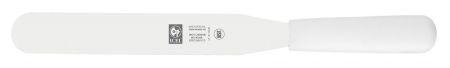 Лопатка 24 см. прямая раб. часть 14*2,7 см. нерж. узкая с пластик. ручкой, белая Icel /1/6/